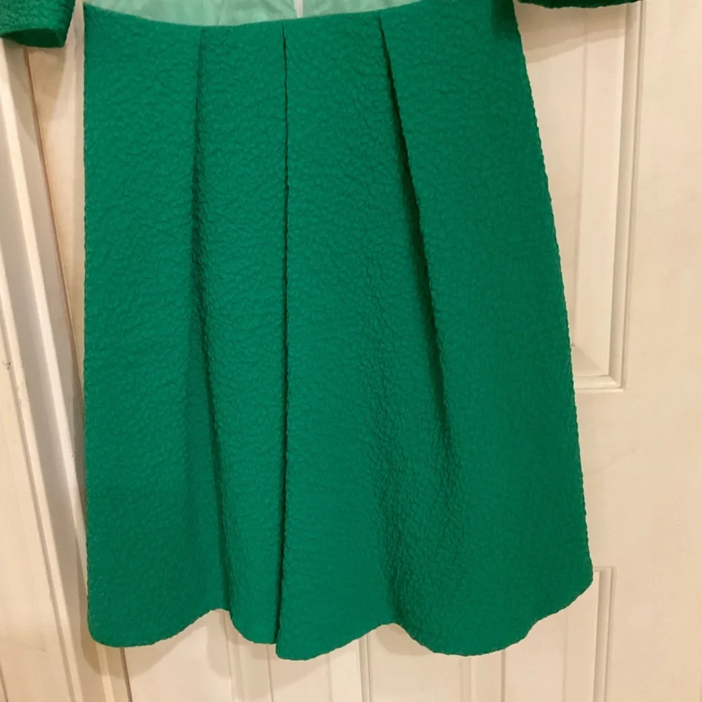 St Patrick Day Dress - Most Adorable Ever!  Green and White Sheer Fabric, Size 4 - Picture 4 of 15